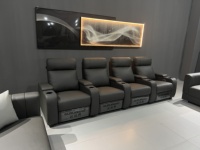 Europäischer Stil Modernes Massivholz Elektrisches Multifunktions-Sofa-Set für KTV Freizeitclub Heimkino Wohnzimmer