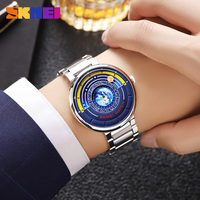 Montre à quartz en acier inoxydable SKMEI 2361 Blue Planet, nouvelle montre-bracelet pour homme, décontractée et professionnelle, étanche, avec des aiguilles planétaires