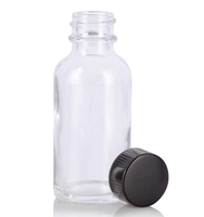 Bouteille ronde en verre Boston transparente H&Z Wholesale de 2 oz / 60 ml (15/30/120/240/480 ml) avec bouchon à vis pour huiles essentielles