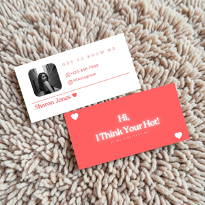 Cartes de visite amusantes personnalisées avec logo, thème flirtant, modèle éditable, pour l'arrangement de rencontres, téléchargement instantané numérique - Product Image 4