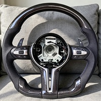Volant sport à fond plat en véritable fibre de carbone adapté aux BMW Série 1 2 3 5 F10 F20 F30 F32 F36 F80 F82 M3 M4 M5