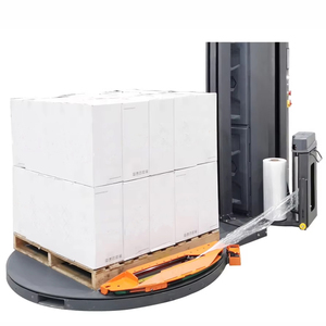 เครื่องพันพาเลทอัตโนมัติเต็มรูปแบบประสิทธิภาพสูง พร้อมมอเตอร์ PLC ควบคุมระยะไกล สำหรับบรรจุภัณฑ์อาหารและเครื่องดื่ม ฟิล์มยืด ไม้ - Product Image 3