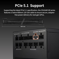 Cougar GR1000 1000W 24pin Bakır Güç Kaynağı 80 Plus Gold Tam Modüler PSU ATX Oyun Bilgisayarı 12V Stok Beyaz/Siyah
