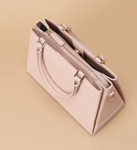 Bolso de hombro de gran capacidad y alta calidad para mujer, bolso de mano de cuero rosa, bonito y moderno. - Product Image 2