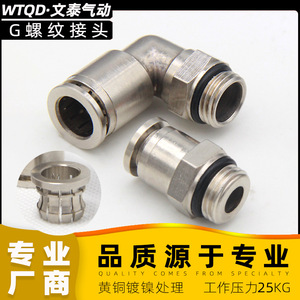 Raccord rapide pneumatique Wentai à filetage G 8/10/12mm G1/8 1/4 3/8 1/2, connecteur pneumatique rotatif à angle droit - Product Image 3