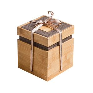 Cajas de regalo cuadradas de bambú hechas a mano para juegos de té y embalaje de porcelana, grosor personalizable - Product Image 5