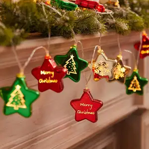 Cross-Border Christmas Electroplated Star Lights String Christmas Tree Hanging Decoration Indoor and Outdoor Scene Atmosphere