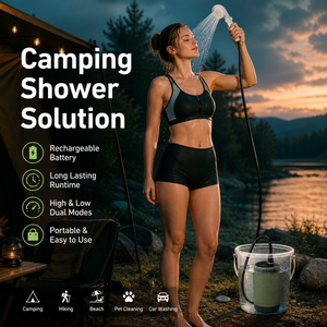 Douche de camping portable <span class=keywords><strong>en</strong></span> gros avec tuyau d'arrosage de 2 m, étanche IPX7, batterie rechargeable de <span class=keywords><strong>6000</strong></span> <span class=keywords><strong>mAh</strong></span> et affichage LED de la température - Product Image 3