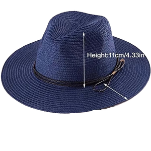 Wholesale Custom Natural Straw <b>Hat</b> Wide Brim Summer <b>Sun</b> <b>Hat</b> for <b>Men</b> Women Beach <b>Hat</b> OEM ODM Private Label Wholesale Factory - Product Image 3