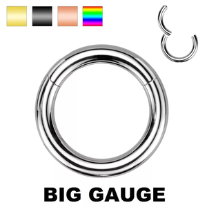 Grandes bagues segmentées à charnière en titane polies à la main, sans couture, pour piercing d'oreille - Product Image 2