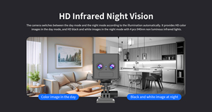 กล้องวงจรปิดไร้สาย Wifi ความละเอียด 4MP รองรับซิม 4G เลนส์คู่ ซูมได้ ภาพคมชัดระดับ HD พร้อมอินฟราเรดมองเห็นในเวลากลางคืน ตรวจจับความเคลื่อนไหวของมนุษย์ กล้องขนาดเล็กสำหรับความปลอดภัยภายในบ้าน - Product Image 6