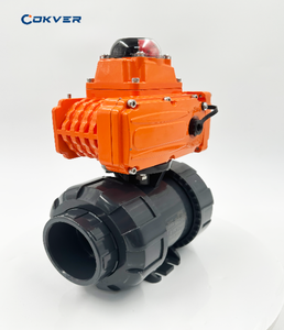 วาล์วบอลไฟฟ้า UPVC แบบมีมอเตอร์ สองทาง สามทาง พร้อมตัวกระตุ้นไฟฟ้า วาล์วบอลเกลียวยูเนี่ยนคู่ UPVC - Product Image 1