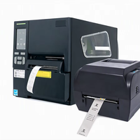 Printer Label Termal Industri 300dpi, Printer Pita Dua Baris untuk Label Pakaian, Pita Satin, dan Label
