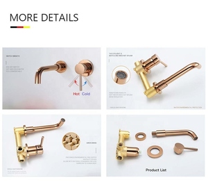 Grifo empotrado En cascada สี Oro <span class=keywords><strong>Rosa</strong></span> Para lavabos <span class=keywords><strong>de</strong></span> tocador - Product Image 3