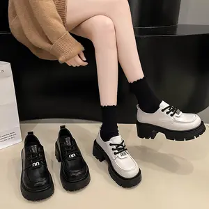 2024 New Hot Selling In Stock Fashion Trend Women's Lefu Shoes Thick Sole Anti Slip Walking Shoes Casual Fashion Leather Shoes