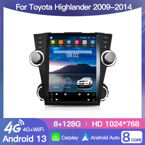 HFMidia Autoradio 12,1 pouces avec écran vertical, unité multimédia vidéo pour Toyota Highlander 2009-2014, CarPlay sans fil - Product Image 2