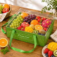 Boîte d'emballage de fruits personnalisée, créative, portable, pliable, avec couvercle transparent, pour raisins verts, légumes verts, boîte cadeau