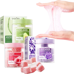 Nouveau gommage corporel au <span class=keywords><strong>sucre</strong></span>, exfolie en douceur pour améliorer la peau sèche, gommage corporel nourrissant biologique à la rose, à la lavande <span class=keywords><strong>et</strong></span> à l'avocat - Product Image 1