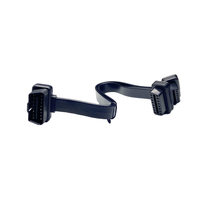 Kabel Adaptor OBD Sudut Kanan 12V 16 Pin 16C Profil Rendah Tipe Y Kabel Diagnostik OBDII 30CM 1 Male ke 2 Female Kabel OBD