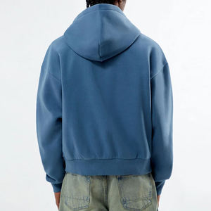 Sweat à capuche unisexe à fermeture éclair intégrale avec broderie personnalisée en bleu <span class=keywords><strong>ardoise</strong></span>, en coton mélangé respirant, streetwear, sweat à capuche Distrust pour homme - Product Image 5