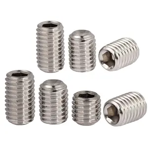 Venta caliente de latón cóncavo extremo tornillo de ajuste hexagonal tornillo sin cabeza máquina cable superior M2M3M4M5M8M0 acero inoxidable