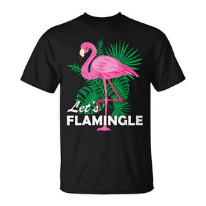 Camiseta con estampado de flamencos rosas, diseño Cute Lets Flamingle Birthday - Product Image 2