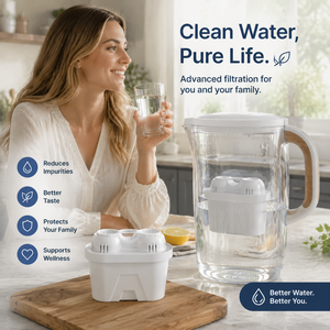 Cartucho de Filtro de Agua Universal de Repuesto para Jarra Purificadora de Agua Doméstica, Sistema Purificador de Agua Potable con Carbón Activado - Product Image 1