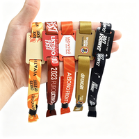 Bracelet RFID tissé avec code QR imprimé sur mesure, puce NFC 13,56 MHz pour événements