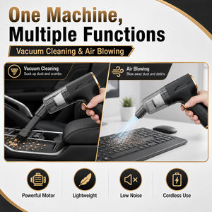 เครื่องดูดฝุ่นแบบมือถือไร้สาย OEM ODM 4000Pa 2 in 1 พร้อมที่เป่าลมขนาดเล็กแบบพกพา ชาร์จไฟได้ ช่องเสียบ Type C สำหรับรถยนต์ - Product Image 3