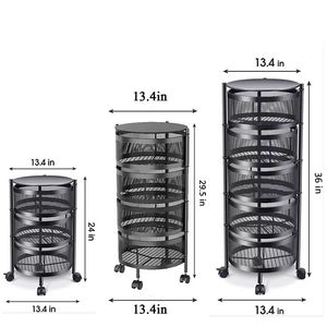 Estante de Almacenamiento de Cocina de 5 Niveles de Acero al Carbono Resistente, Diseño Giratorio, Organizador de Productos para el Hogar y la Cocina, Venta al por Mayor - Product Image 2