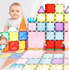 Factory direct sales OEM 4D magnetic blocks tiles colorful diamond Bright light strong magnetic building block cars toys