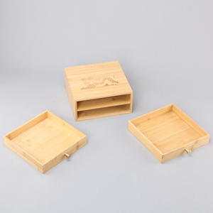 Màu Sắc Tùy Chỉnh In Ấn Mục Nhỏ Lưu Trữ Với Hai Lớp Ngăn Kéo Trà Tre Hộp Lưu Trữ - Product Image 4