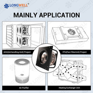 Longwell EC <span class=keywords><strong>Fan</strong></span> 310Mm 700W 230V EC Phía Sau Cong Hợp Kim Nhôm Lưỡi Quạt Ly Tâm Hỗ Trợ Khung Bảng Điều Chỉnh OEM Tùy Chỉnh - Product Image 4