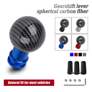 Pomo de palanca de cambios universal de aleación de aluminio estilo fibra de carbono para coche, manual/automático, con adaptador, tornillos y llave - Product Image 3