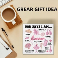Panneau en bois rose « Dieu m'appelle danseur » - Décoration de foi balletique pour la chambre des filles, à poser sur une table