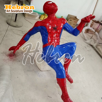 Statue de super-héros personnalisée en fibre de verre, sculpture de Spiderman grandeur nature