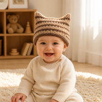 PARTYMENT Image Grunge Cute Girl Devil Cat Ear Acrylic Winter Warm 3D Embroidery Flower Pattern Stretchy Pullover Beanie Common