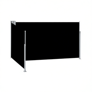 Tenda Laterale Nera 100% Poliestere 100 x 1000 cm con Rivestimento in PU, Parasole a Parete Stile Moderno con Telaio in Alluminio - Product Image 1