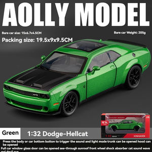รถโมเดลไดแคสต์ ล้อแม็กซ์ 1:32 Dodge Hellcat SRT พร้อมเสียงและไฟ เปิดประตูได้ ของขวัญสะสม ของเล่นเด็กผู้ชาย - Product Image 6