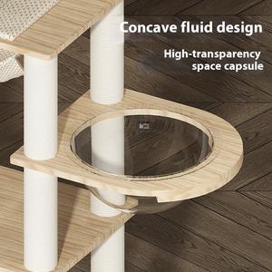 Cây cào móng mèo gỗ nguyên khối cao cấp, chắc chắn và bền, có chất liệu sisal tự nhiên, dành cho mèo lớn - Product Image 5