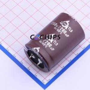 Condensador Electrolítico de Aluminio de Montaje Superficial TLS250V2200M35*50 V, Componente de Orificio Pasante THT, D35xL50mm 2200uF 20% 250V 10mm - Product Image 1