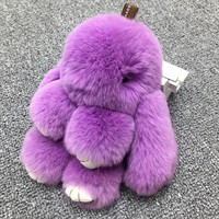 Boneka Kelinci Rex Asli Berbulu Lembut, Gantungan Kunci Mobil Kelinci Kecil, Liontin Kelinci Mini Bertelinga Lengkung, Hiasan Gantung Boneka Kelinci Palsu