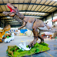 2505009 Dinosaure de parc d'attractions, aire de jeux extérieure, T-Rex animatronique grandeur nature, construction métallique pour centre commercial et école