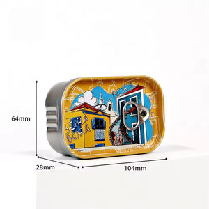 Caja Pequeña de Hojalata con Anilla de Apertura, Tapa Rectangular de Fácil Apertura, Reutilizable, para Sardinas - Product Image 3