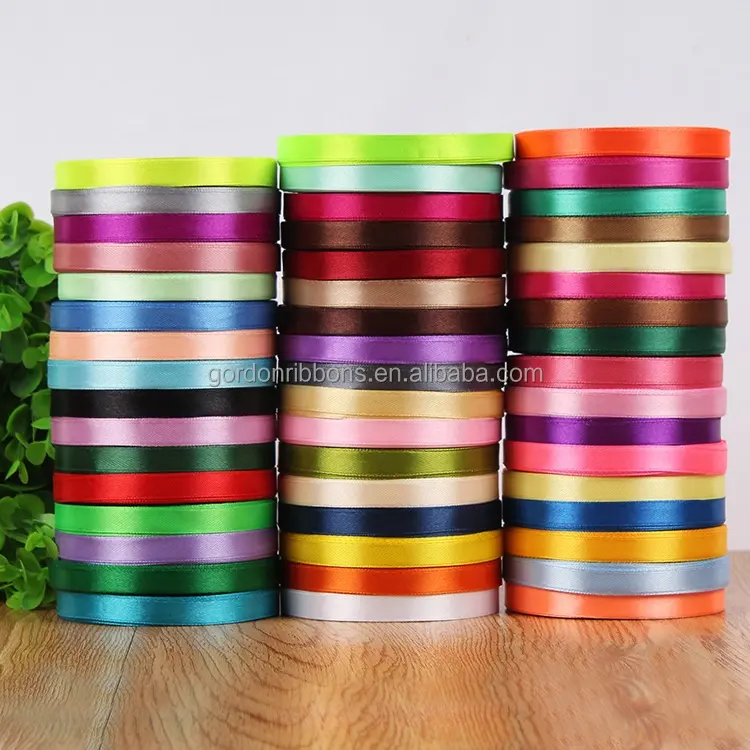 Gordon Ribbon 2022 Diskon Besar-besaran 100% Polyester Double Face Satin Ribbon dengan 196 Stock Warna Menerima Warna Kustom untuk Pengemasan Hadiah