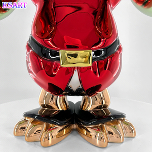 Scultura di <span class=keywords><strong>Paperino</strong></span> con Borsa di Denaro della Serie Ricca, Arte in Fibra di Vetro Elettroplaccata, Oggetti Decorativi e Regali Artistici in Resina - Product Image 6
