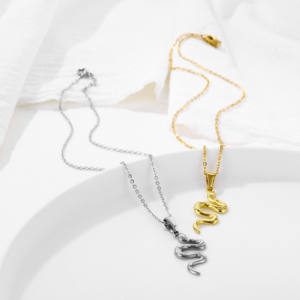 Punk hommes <span class=keywords><strong>Serpent</strong></span> collier en acier inoxydable <span class=keywords><strong>serpent</strong></span> pendentif hanches houblon Cobra breloques or argent Animal <span class=keywords><strong>serpent</strong></span> câble chaîne bijoux - Product Image 6