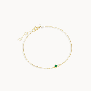 CANNER Simple Ins S925 Pulsera Ajustable de Plata de Ley con Diamante y Piedra de Nacimiento de los Doce Meses, Regalo de Cumpleaños para Mujer, 18k - Product Image 1