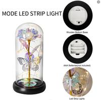 Noël Saint Valentin Cadeau Led Lumière Coloré Artificielle Galaxy Rose Fleurs Avec Papillon Pour La Célébration De Fête De Mariage