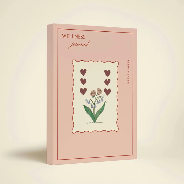 2026 Custom A5 Hardcover Paper Self-Care Journal Wellness Daily Reflection Notebook Mental Health Meditation Mood 100 Sheets